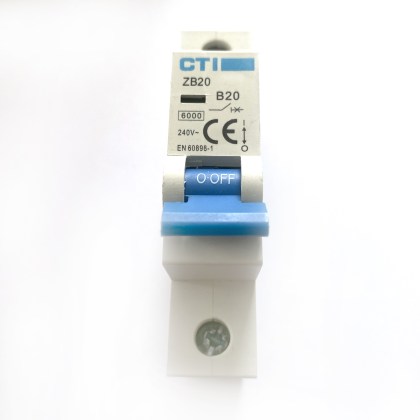 CTI ZB20 B20 20A 20 Amp MCB Circuit Breaker Type B